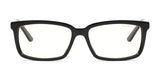 Gunnar Haus Computer Glasses, size 53, feature black rectangular frames with slightly reflective lenses, crafted from handcrafted materials and showcased against a white background.