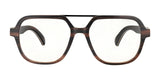 Gunnar Humboldt Computer Glasses, size 54, feature aviator-style ebony wood frames with clear lenses and a sleek thin black bridge.