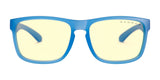 Gunnar Intercept Computer Glasses, Size 58, feature a blue frame and yellow-tinted lenses for optimal front view and enhanced blue light protection.