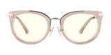 The Gunnar Lahti Computer Glasses, Size 51, have a clear frame with round, slightly tinted lenses and feature GUNNAR technology for blue light blocking.