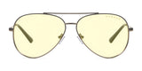 Gunnar Maverick Computer Glasses, with aviator-style design and yellow-tinted lenses, feature a thin metal frame and anti-reflective blue light protection to reduce computer eye strain.