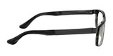 The Gunnar Tahoe Computer Glasses | Size 55 feature a side view design with black rectangular frames, textured temples, clear lenses, and blue light blocking technology for improved eye protection.