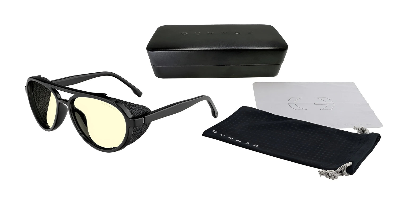 Gunnar Tallac Computer Glasses | Size 57 boast a premium acetate frame with yellow-tinted lenses. They include a protective case, soft pouch, and cleaning cloth, ensuring style and practicality for your adventurous spirit.