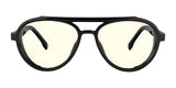 Gunnar Tallac Computer Glasses | Size 57 feature a black aviator style with clear lenses, boasting a prominent curved top bar and a sturdy premium acetate frame by Gunnar.