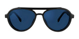 Gunnar Tallac Sunglasses, size 57, offer a mountaineer style with black frames and blue lenses. They feature a double bridge design and provide UV protection.