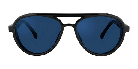 Gunnar Tallac Sunglasses, size 57, offer a mountaineer style with black frames and blue lenses. They feature a double bridge design and provide UV protection.