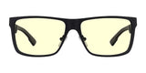 Gunnar Call of Duty UAV Edition Computer Glasses, Size 57, feature rectangular black-rimmed aluminum-magnesium frames with yellow-tinted lenses, shown from the front.