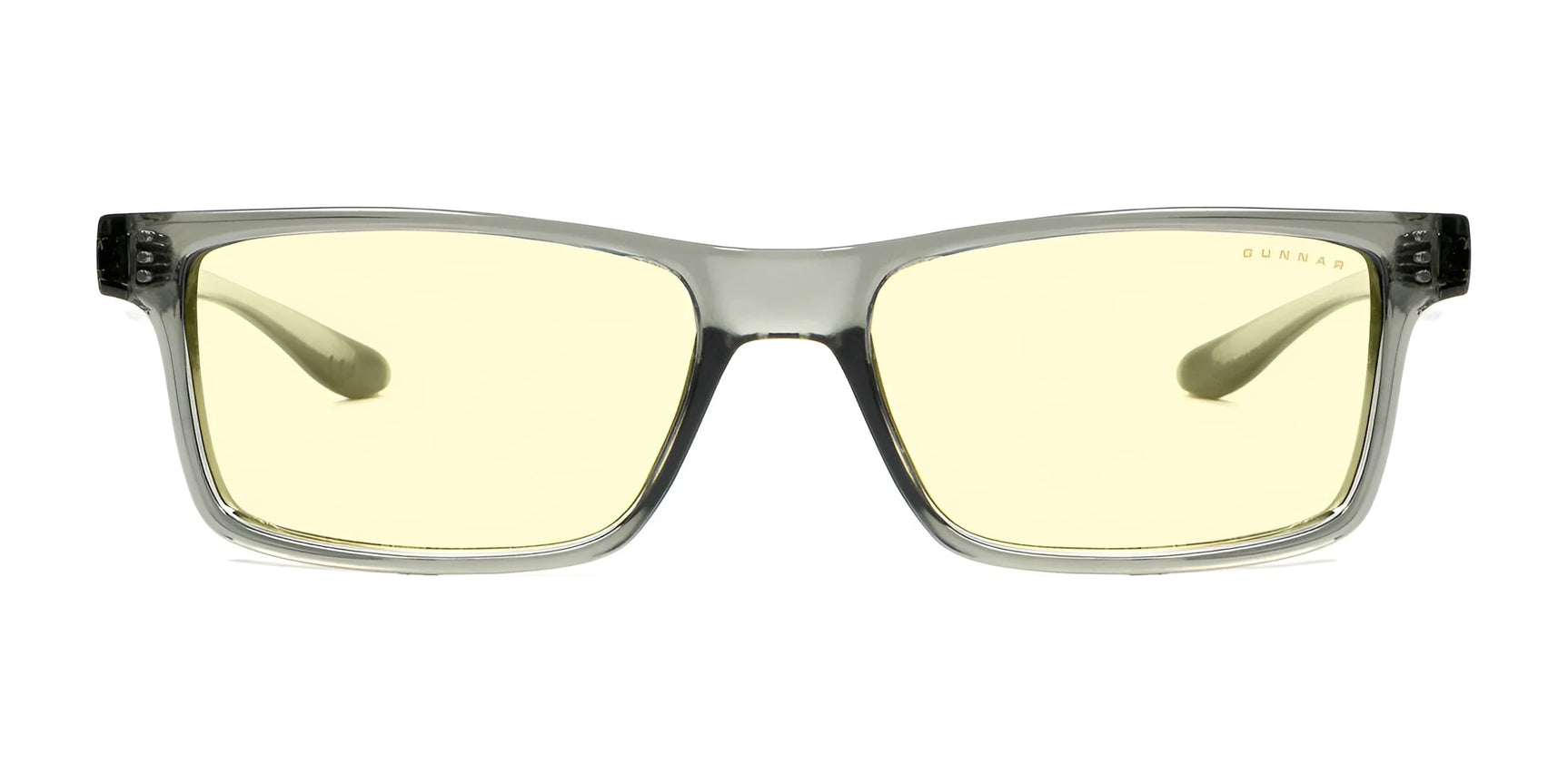 The Gunnar Vertex Computer Glasses in size 55 feature yellow-tinted rectangular lenses for blue light blocking and offer a durable nylon frame for comfort and longevity, making them a stylish and practical addition to your collection.