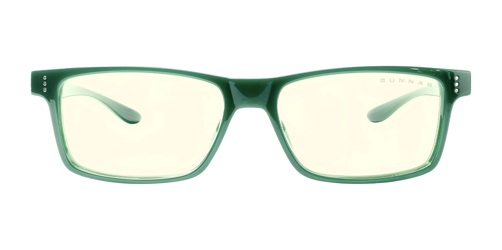 The Gunnar Vertex Computer Glasses (Size 55) feature a durable nylon frame with light yellow-tinted lenses, viewed from the front. As part of Gunnar eyewear, they provide blue light protection for enhanced eye comfort.