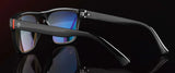 Gunnar World of Warcraft Horde Edition Computer Glasses, featuring patented lens technology and reflective blue lenses, are showcased on a sleek black surface.