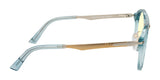 Side view of the Gunnar World of Warcraft Alliance Edition Computer Glasses, featuring a blue and gold design, on a white background.