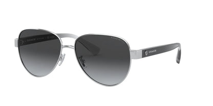Coach L1128 HC7111 Sunglasses Silver / Dark Grey Gradient Polarized
