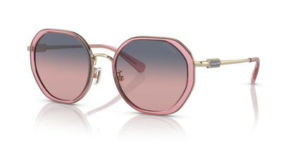 Coach CD477 HC7141 Sunglasses Transparent Pink / Plum Purple Scarlet Gradient