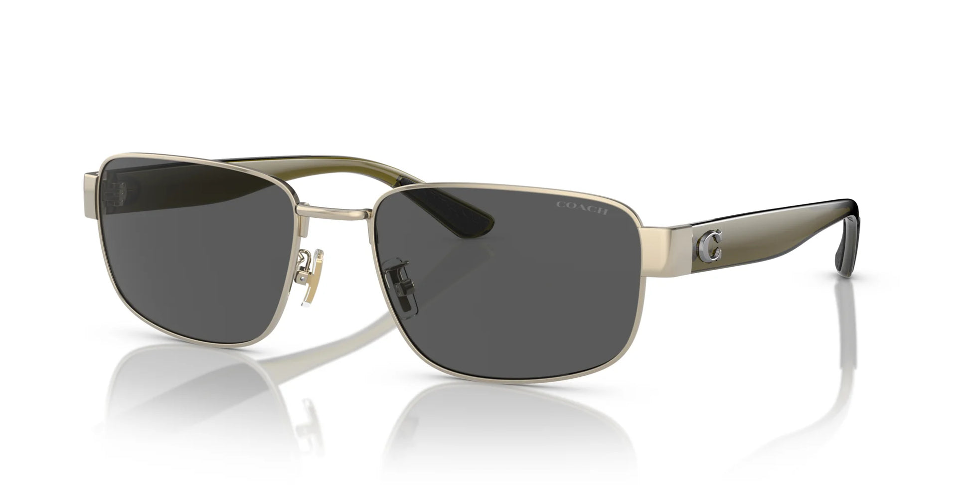 Coach CH579 HC7149 Sunglasses Shiny Light Gold / Grey Solid