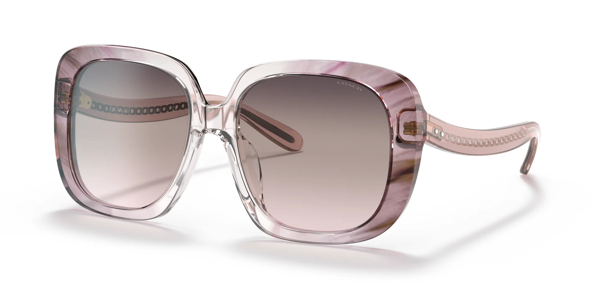 Coach C6185 HC8323U Sunglasses Transparent Pink Ombre / Pink Gradient