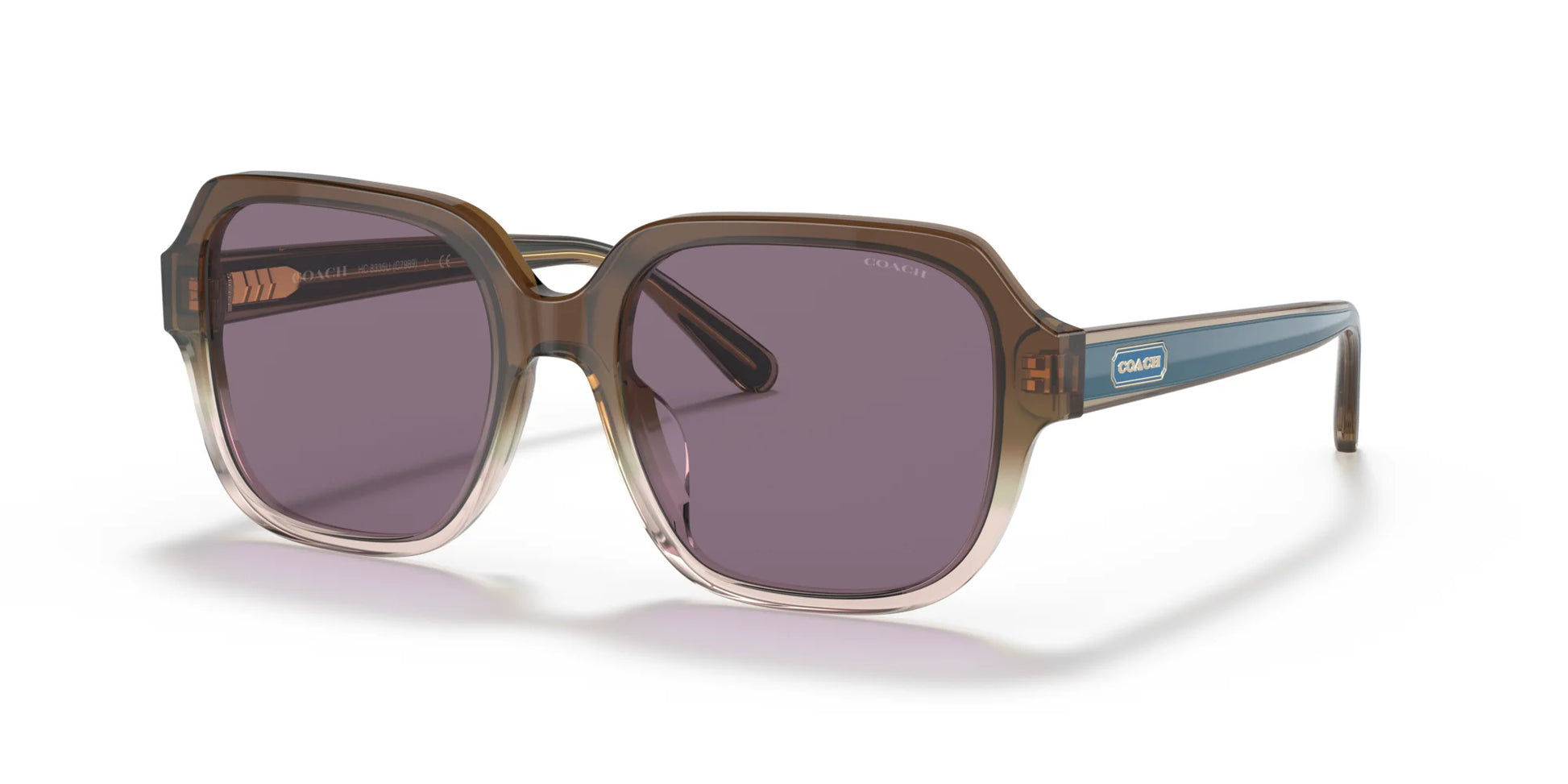 Coach C7989 HC8335U Sunglasses Transparent Brown Gradient / Violet Solid