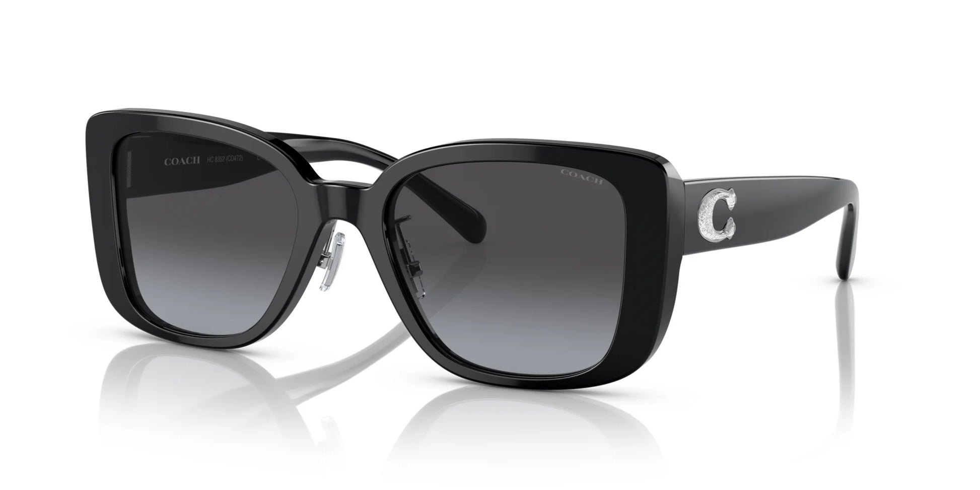 Coach CD472 HC8352 Sunglasses Black / Grey Gradient