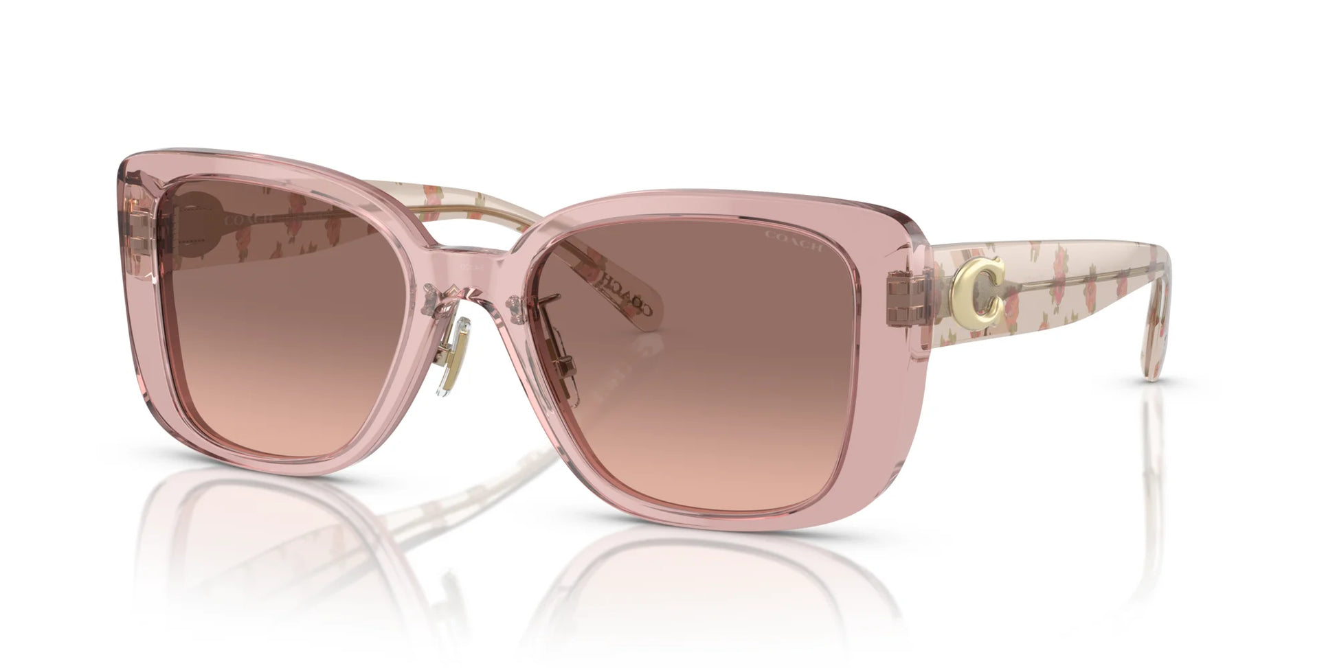 Coach CD472 HC8352 Sunglasses Transparent Rose / Brown Pink Gradient