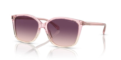 Coach CH558 HC8361U Sunglasses Transparent Pink Gradient / Purple Pink Gradient