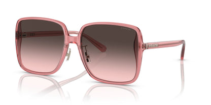 Coach CH572 HC8368D Sunglasses Transparent Berry / Grey Pink Gradient