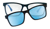 Hobie Eyewear LENNOX Sunglasses | Size 54 / Satin Black / Cobalt Mirror