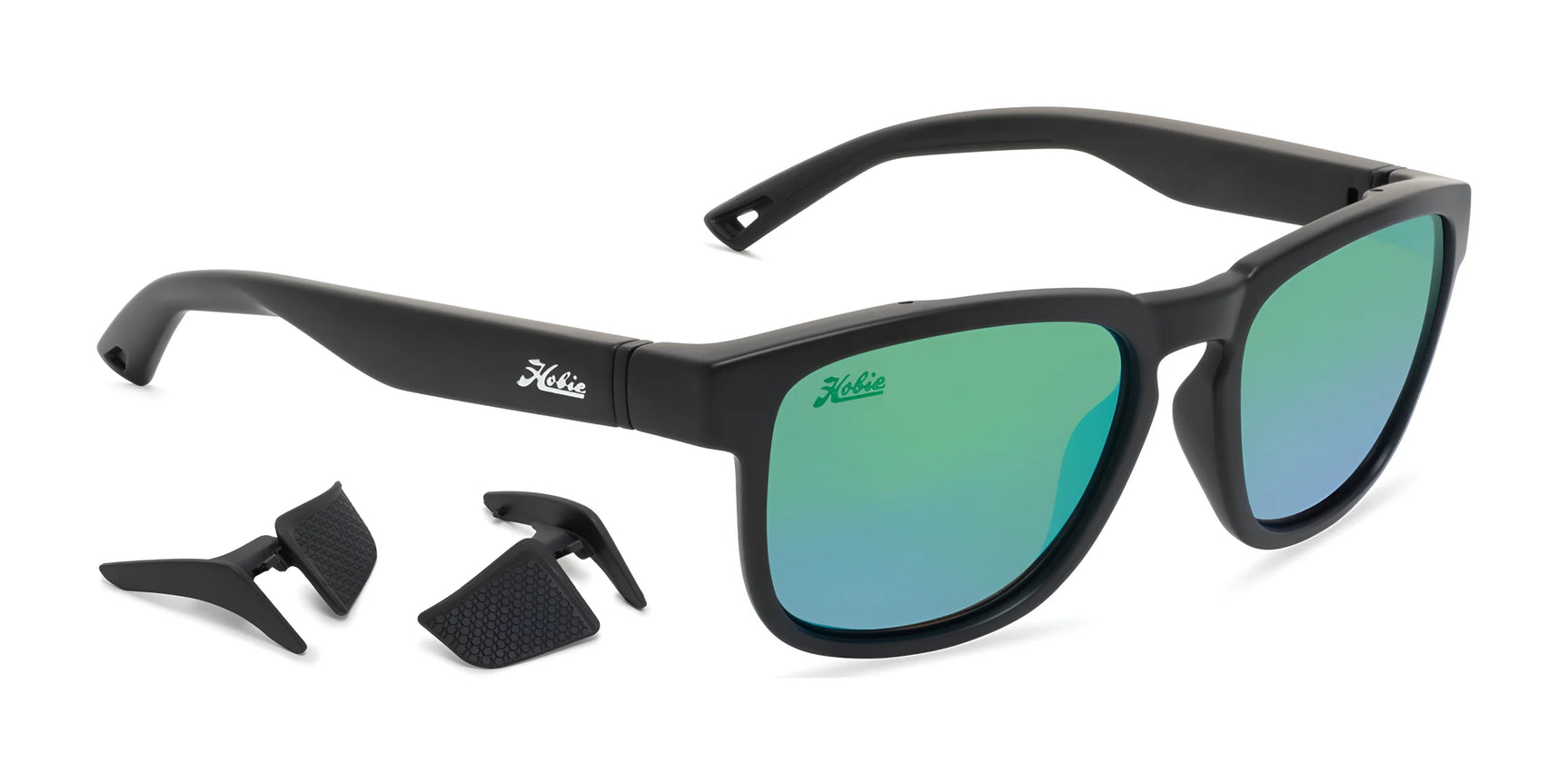 Hobie Eyewear MONARCH FLOAT Sunglasses Satin Black / Sea Green Mirror