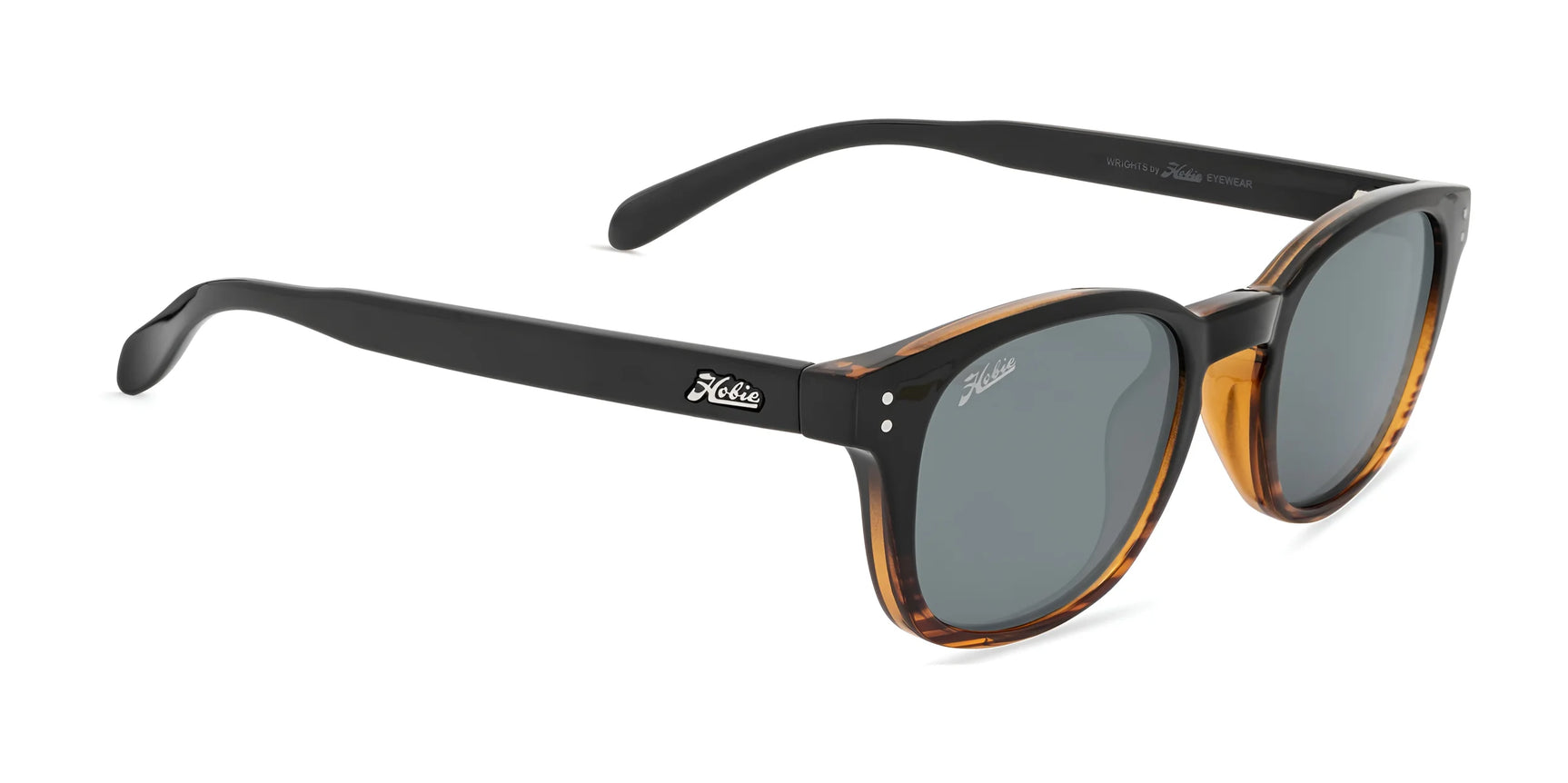 Hobie Eyewear WRIGHTS Sunglasses Shiny Black / Wood Grain Fade / Grey