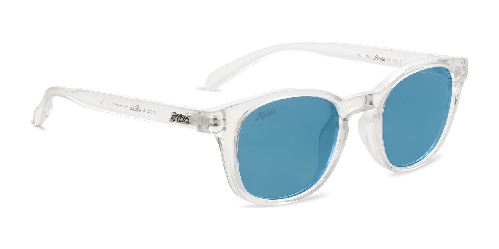 Hobie Eyewear WRIGHTS Sunglasses Shiny Crystal Clear / Cobalt Mirror