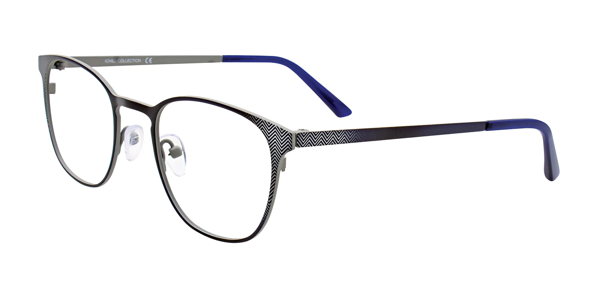 iCHILL C7002 Eyeglasses Shiny Blue Marbled & Silver & Light Grey