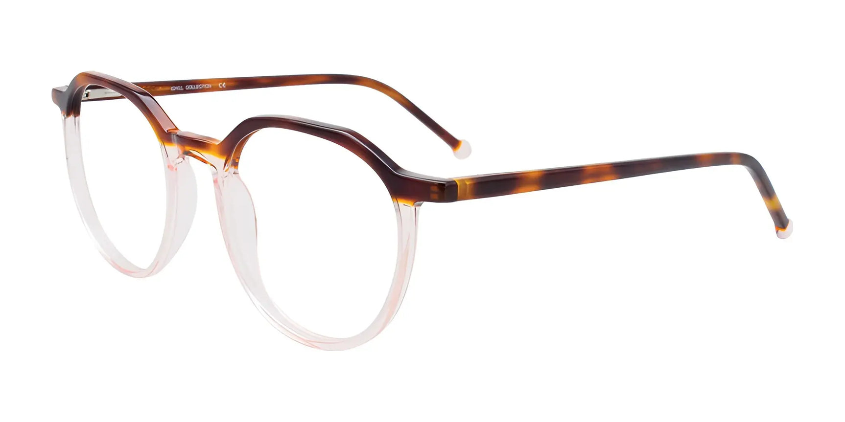 iCHILL C7039 Eyeglasses Brown Marbled & Crystal Light Pink