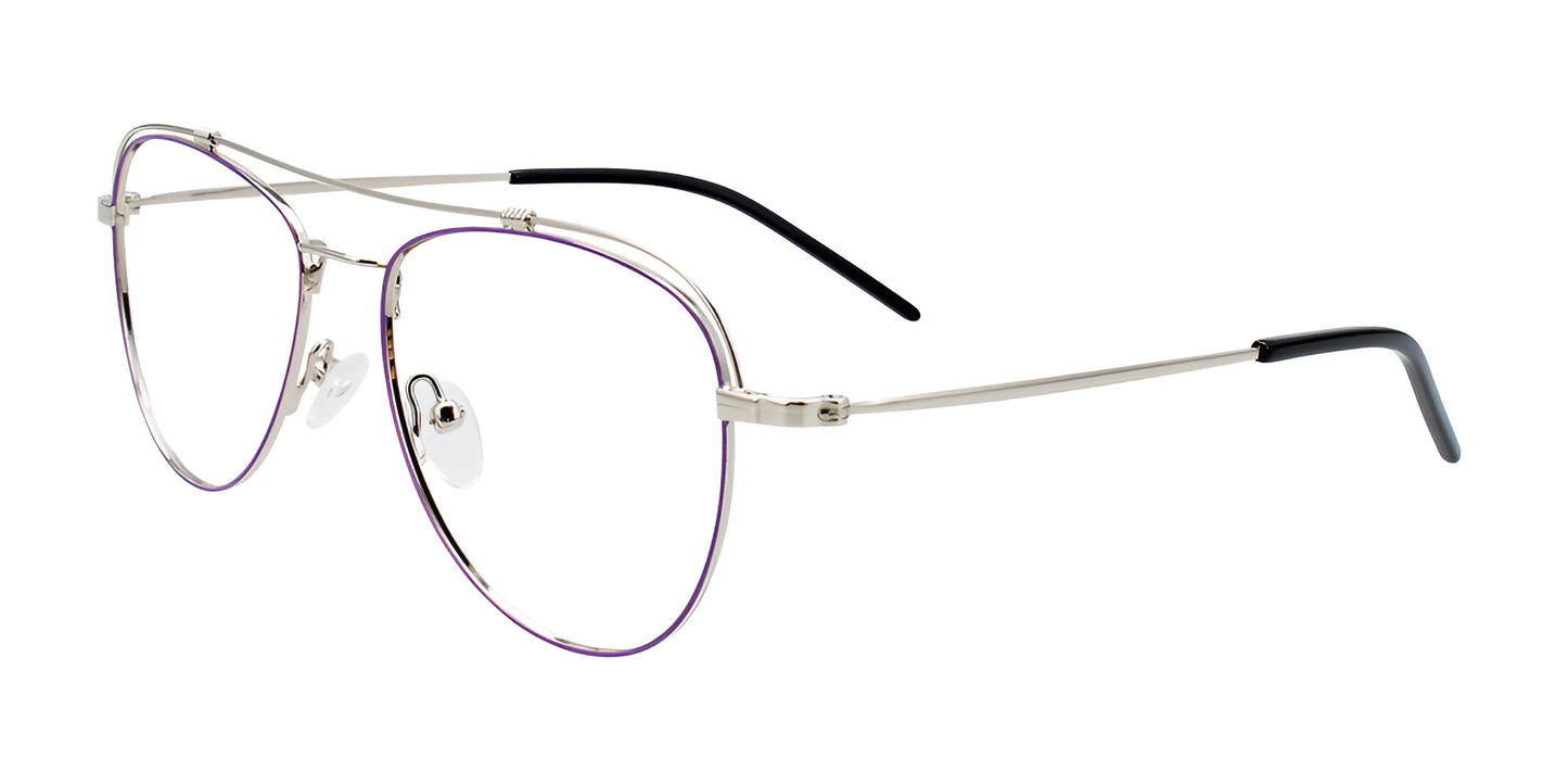 iCHILL C7042 Eyeglasses Satin Purple & Shiny Silver