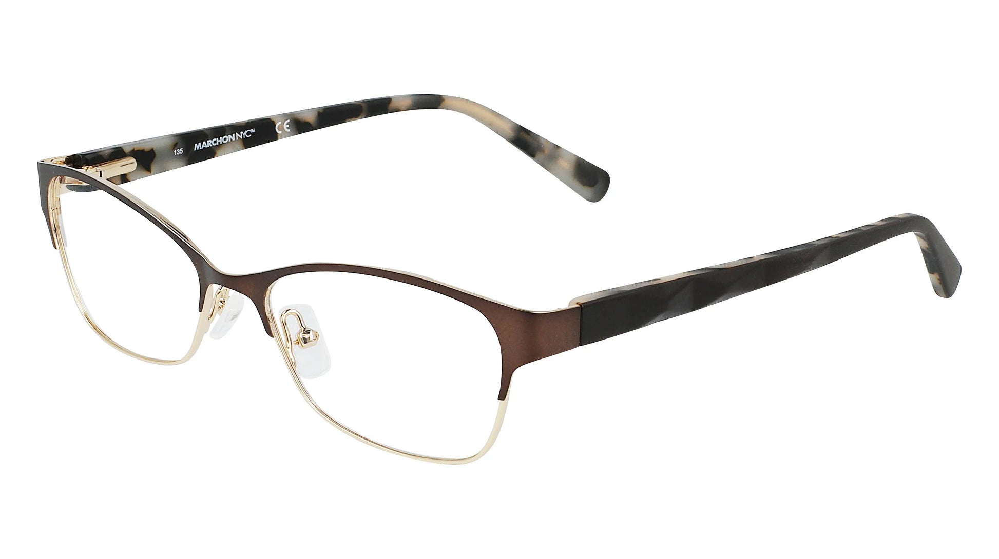 Marchon NYC M-SURREY Eyeglasses Brown-Gold