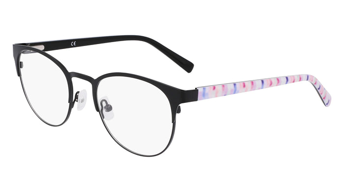 Marchon NYC M-4023 Eyeglasses | Size 49 / Matte Black / Lilac Mosaic