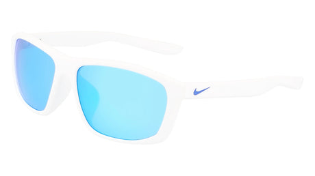 Nike MORPH FD5102 Sunglasses Matte White / Blue Mirror