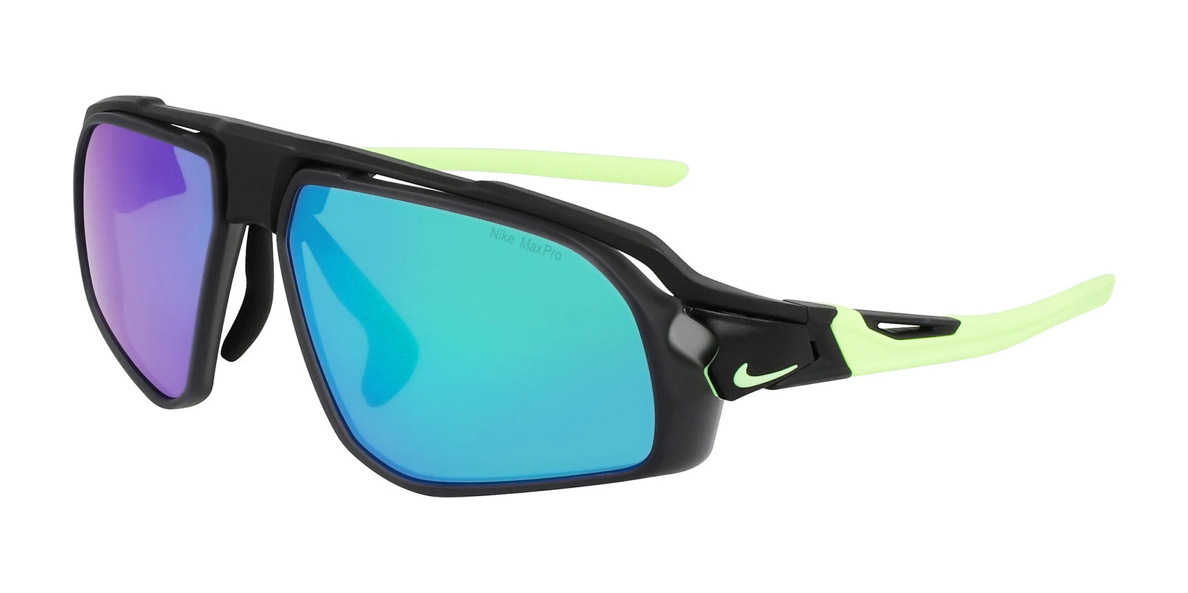 Nike FLYFREE FV2391 Sunglasses Matte Black / Green Mirror / Road