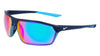 Nike CLASH DD1225 Sunglasses / Midnight Navy / Turq Mirror / Size 70