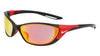 Nike ZONE DZ7358 Sunglasses / Matte Black / Red Mirror / Road / Size 66