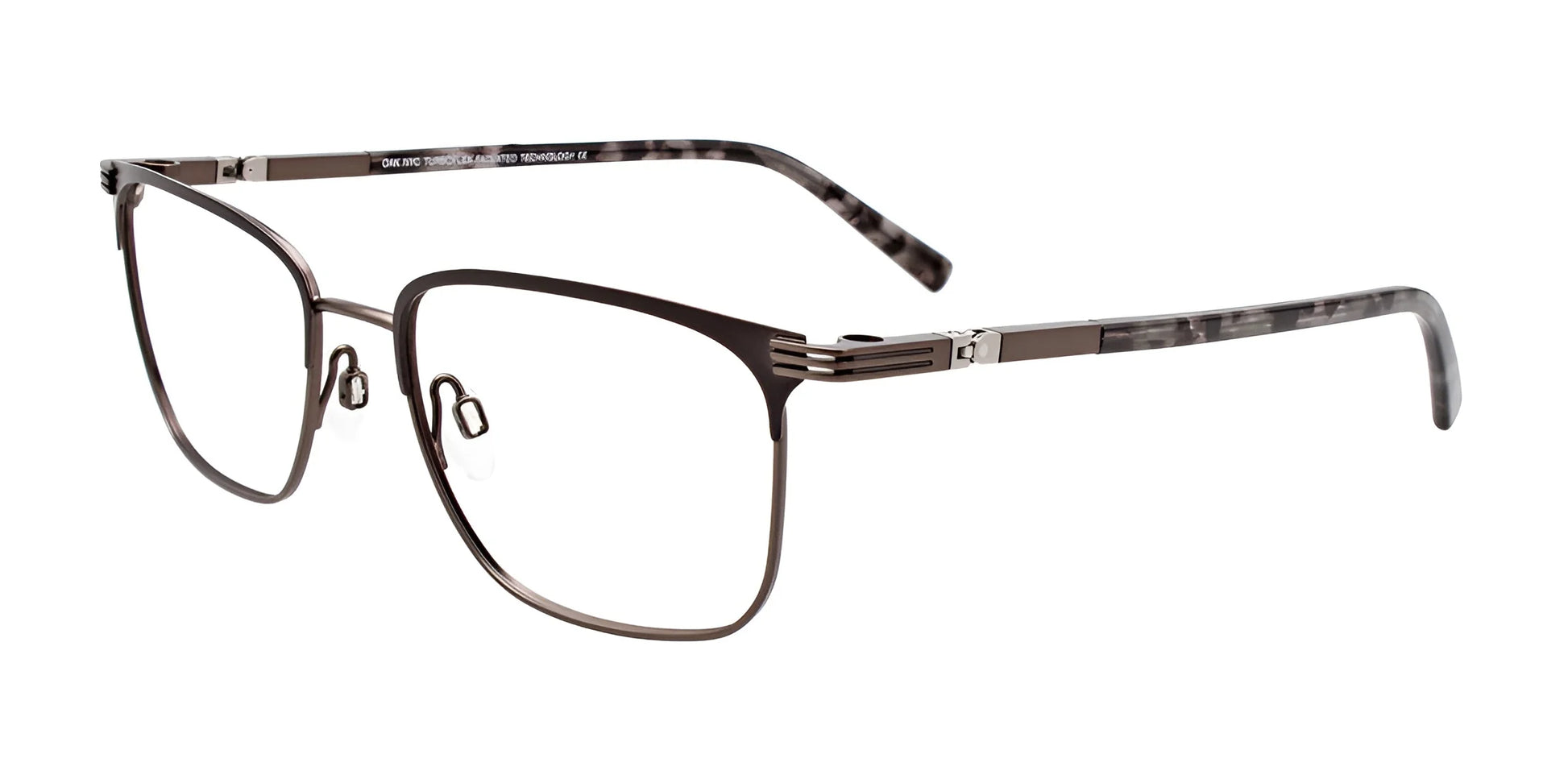 OAK NYC O3000 Eyeglasses with Clip-on Sunglasses Matt Dark Steel & Matt Black