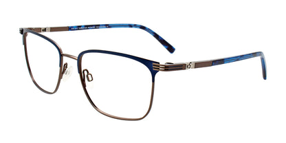 OAK NYC O3000 Eyeglasses with Clip-on Sunglasses Matt Blue & Matt Light Brown