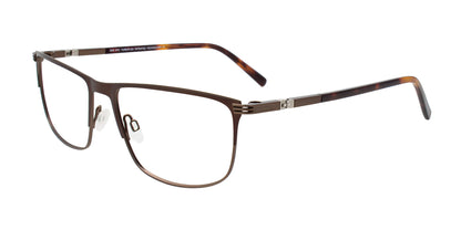 OAK NYC O3001 Eyeglasses with Clip-on Sunglasses Matt Dark Brown & Matt Light Brown