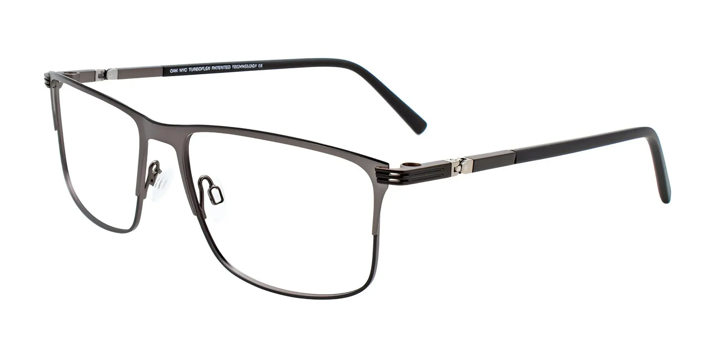 OAK NYC O3001 Eyeglasses with Clip-on Sunglasses Matt Black & Matt Dark Grey