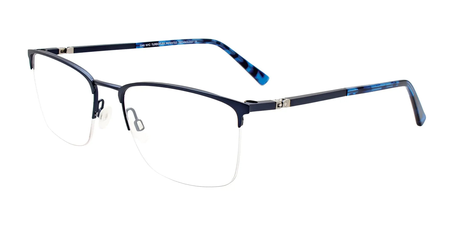 OAK NYC O3002 Eyeglasses with Clip-on Sunglasses Matt Dark Blue