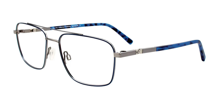 OAK NYC O3003 Eyeglasses with Clip-on Sunglasses | Size 56 / Matt Blue & Matt Grey