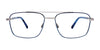 OAK NYC O3003 Eyeglasses with Clip-on Sunglasses | Size 56 / Matt Blue & Matt Grey