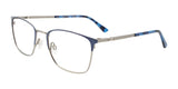 OAK NYC O3007 Eyeglasses with Clip-on Sunglasses Matt Blue & Matt Silver