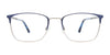 OAK NYC O3007 Eyeglasses with Clip-on Sunglasses | Size 54 / Matt Blue & Matt Silver