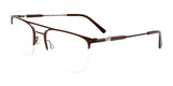 OAK NYC O3008 Eyeglasses with Clip-on Sunglasses Matt Dark Brown