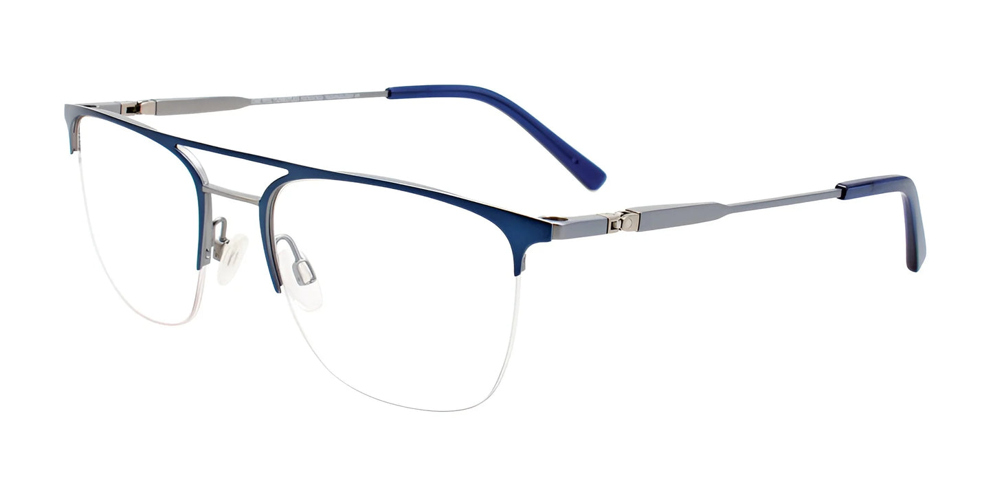 OAK NYC O3008 Eyeglasses with Clip-on Sunglasses Matt Blue
