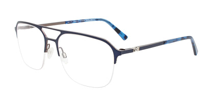 OAK NYC O3012 Eyeglasses with Clip-on Sunglasses Matt Blue