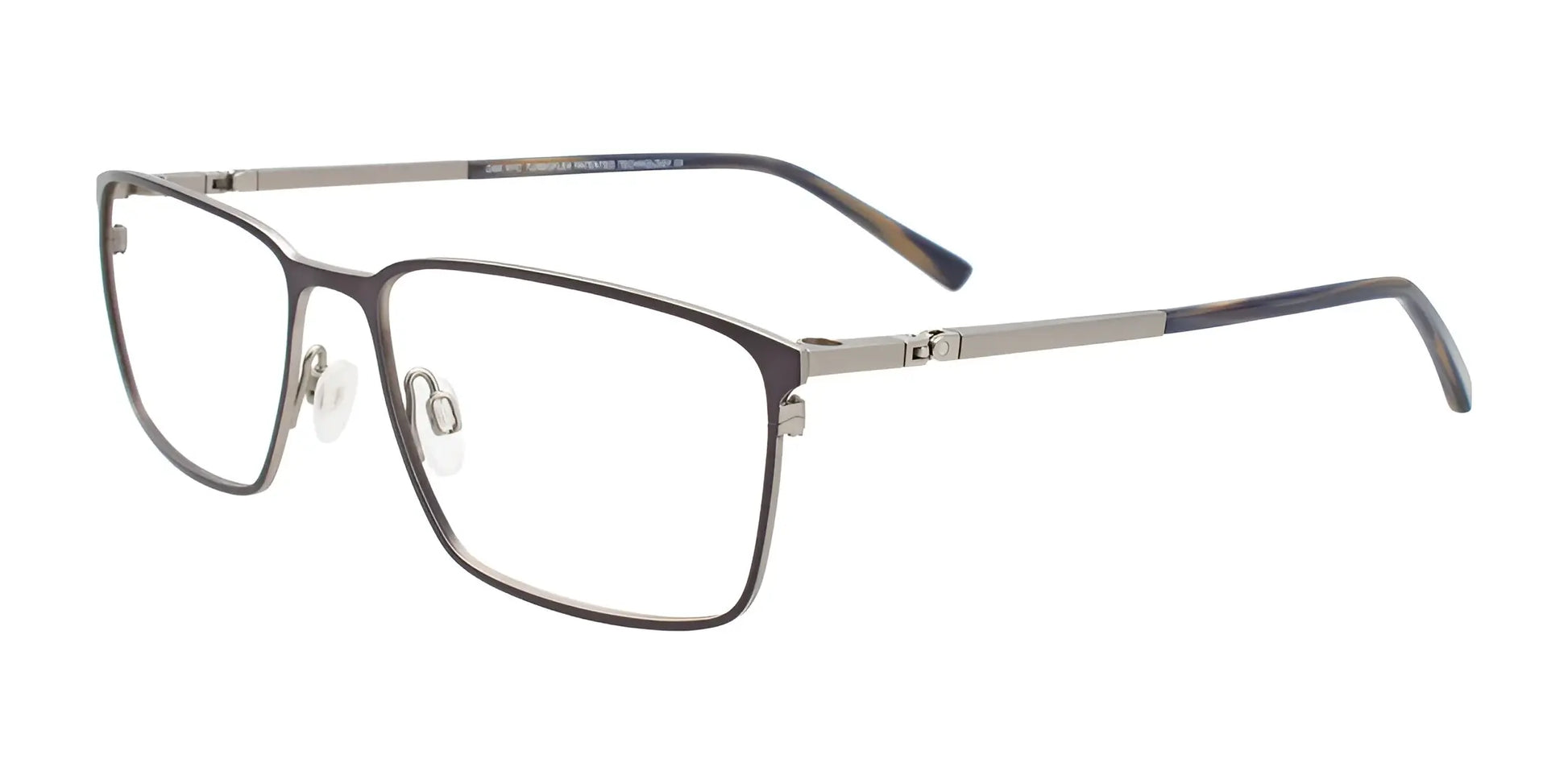 OAK NYC O3013 Eyeglasses with Clip-on Sunglasses Satin Grey & Steel / Satin Grey & Steel